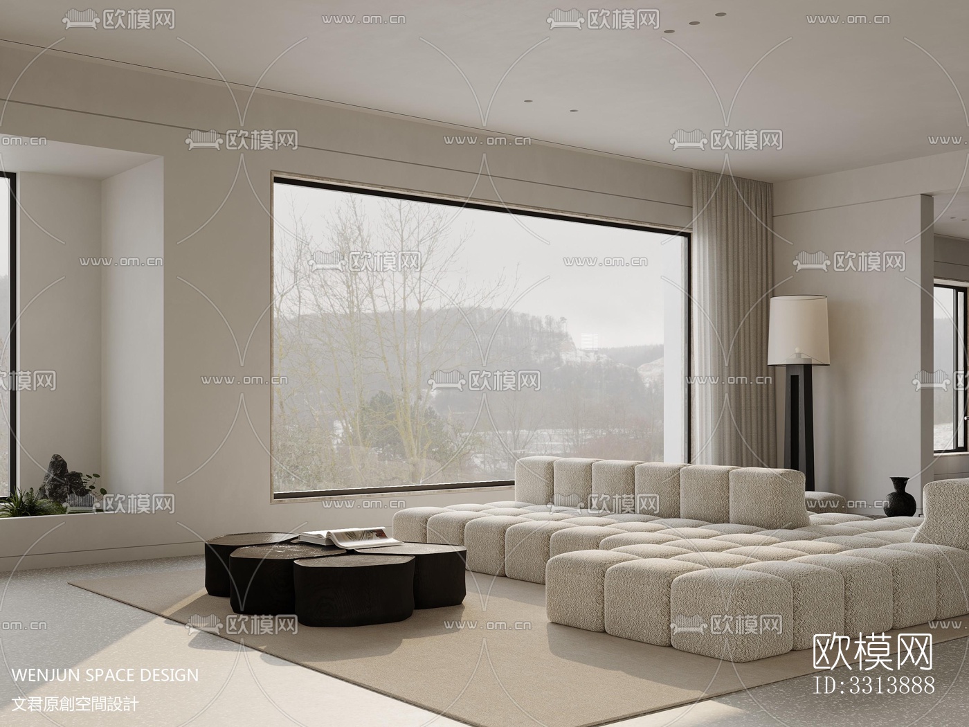 现代客餐厅效果图下载（渲染图4）