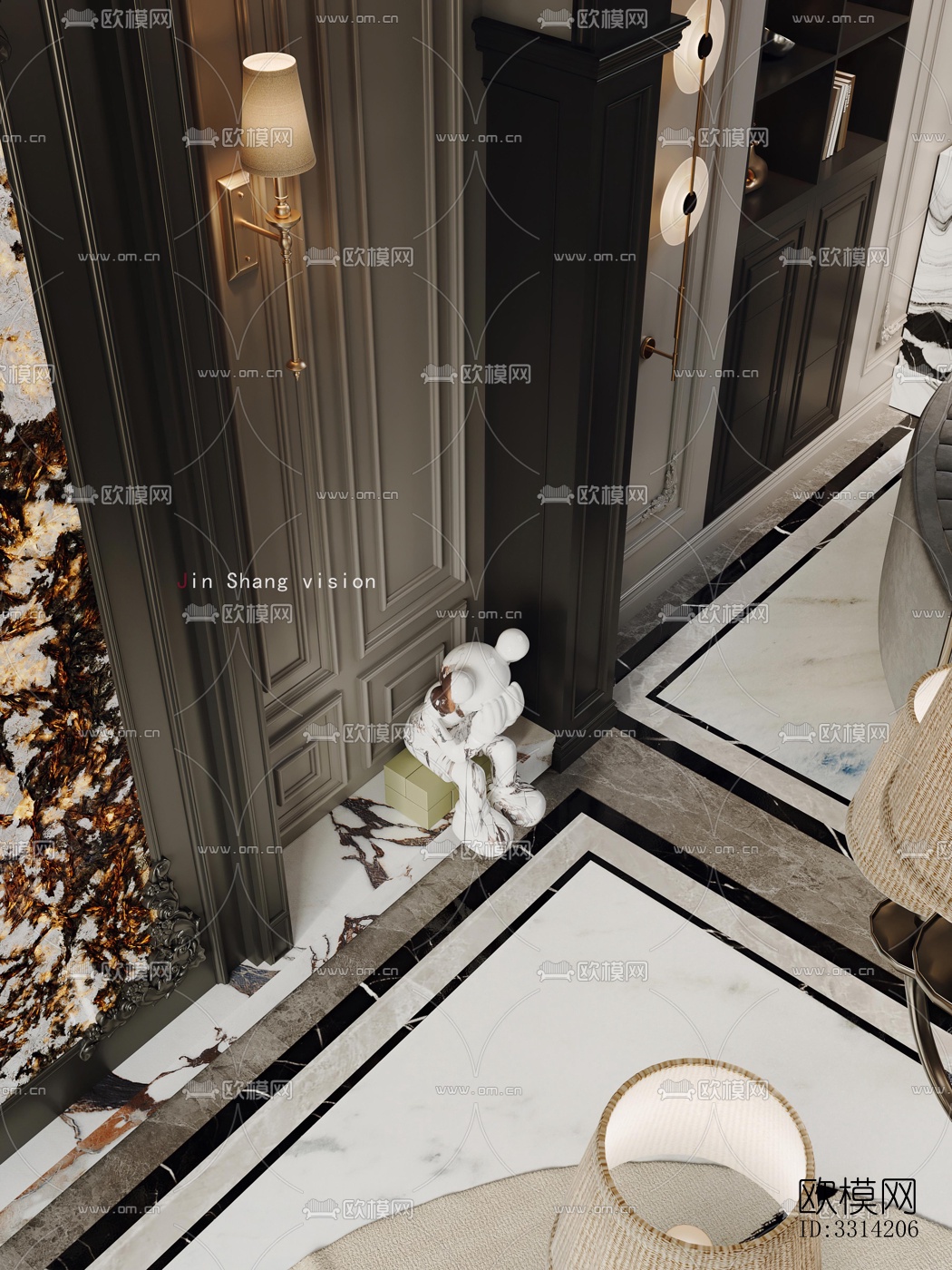 现代客餐厅效果图下载（渲染图15）