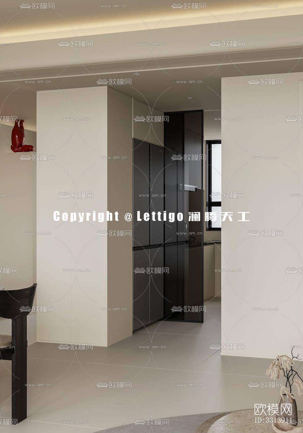 现代客餐厅效果图下载（渲染图10）