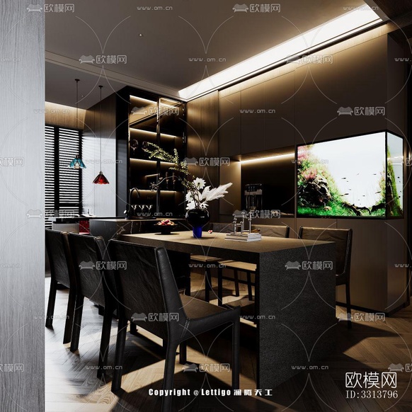 現(xiàn)代客餐廳效果圖下載(渲染圖8)