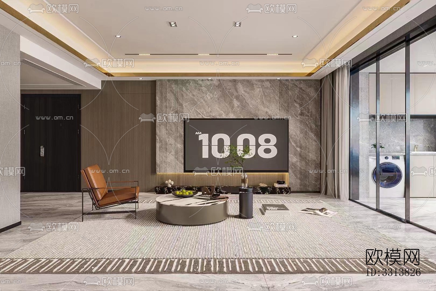 现代客餐厅效果图下载（渲染图5）