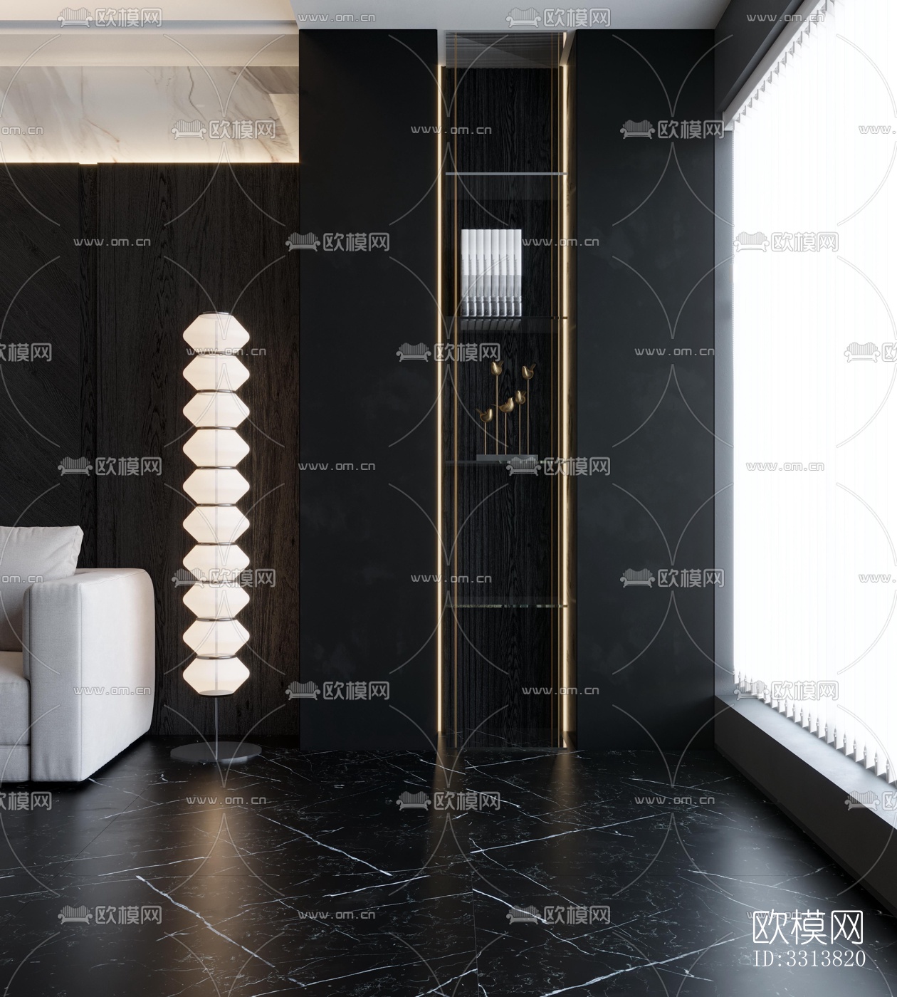 现代客餐厅效果图下载（渲染图7）