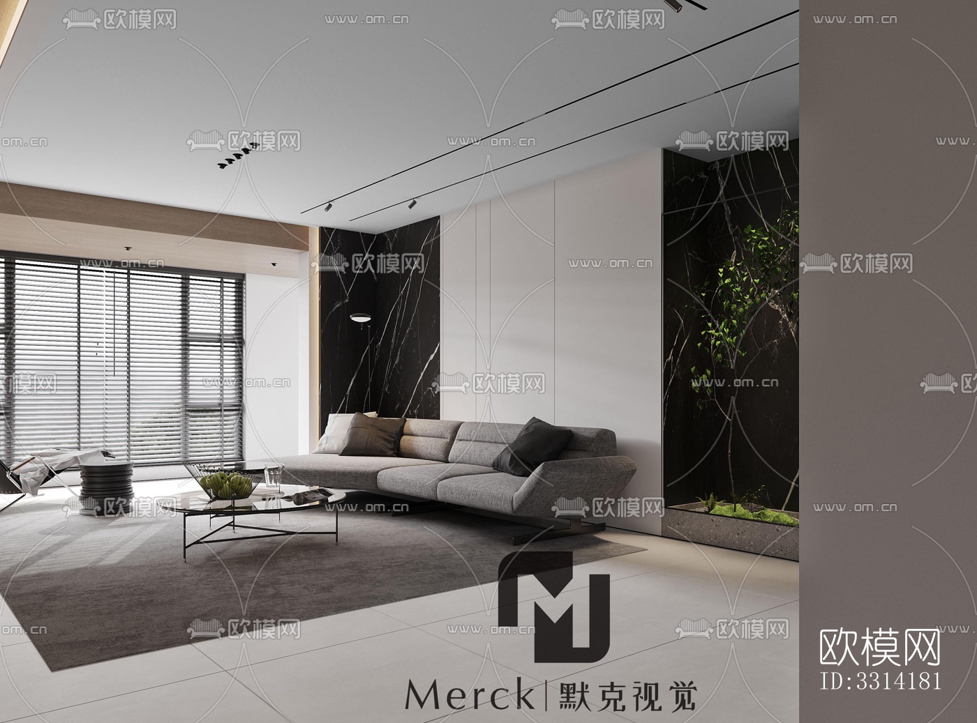 现代客餐厅效果图下载（渲染图3）