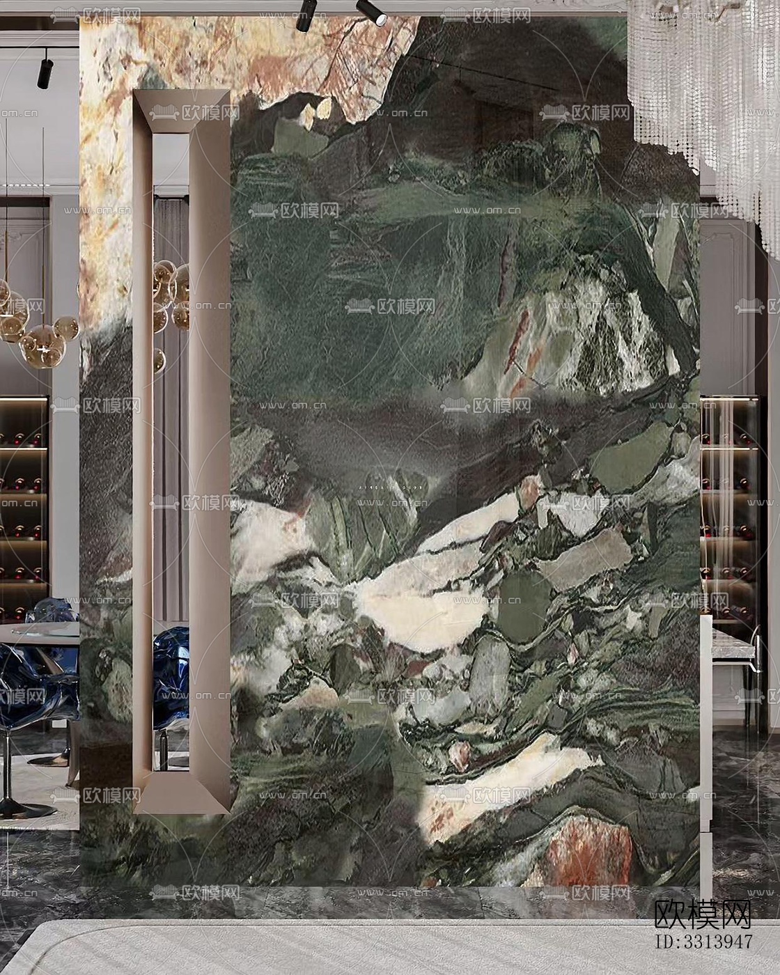 现代客餐厅效果图下载（渲染图6）