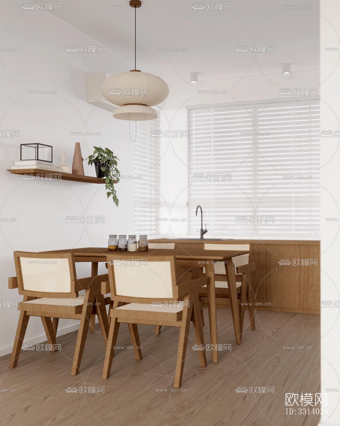 现代客餐厅效果图下载（渲染图9）