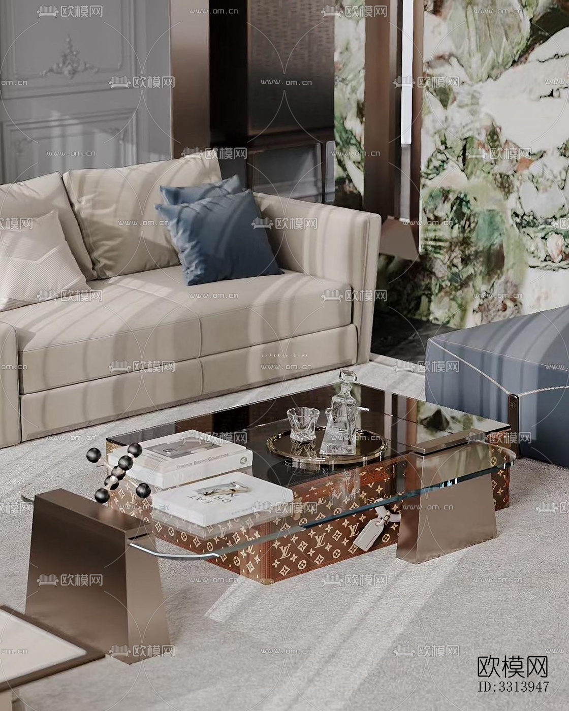 现代客餐厅效果图下载（渲染图5）