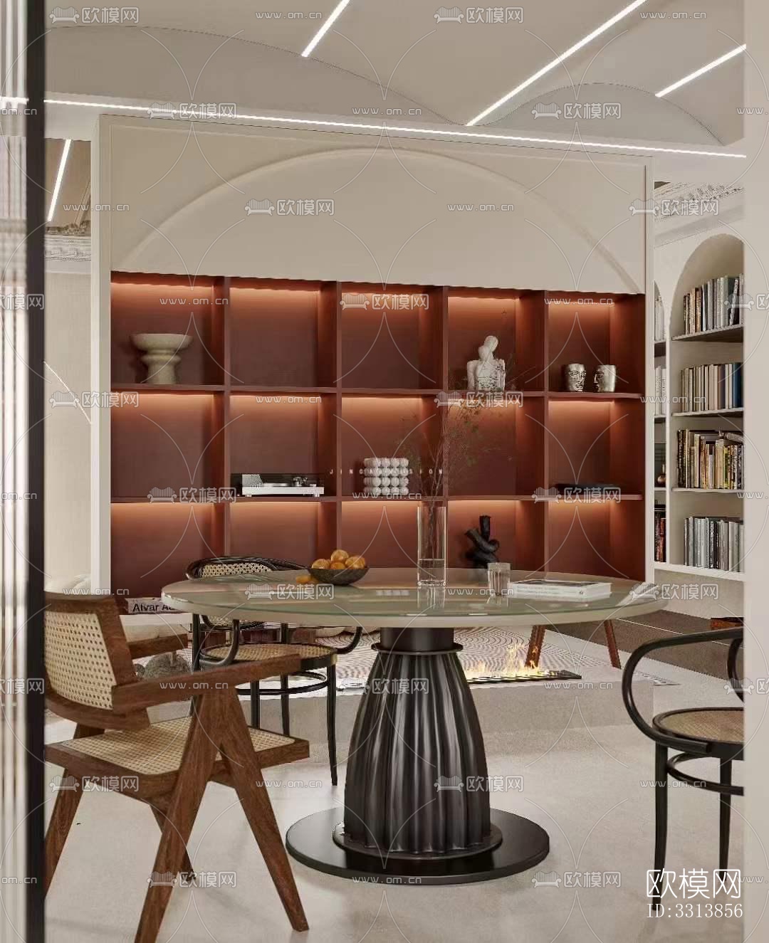 现代客餐厅效果图下载（渲染图5）