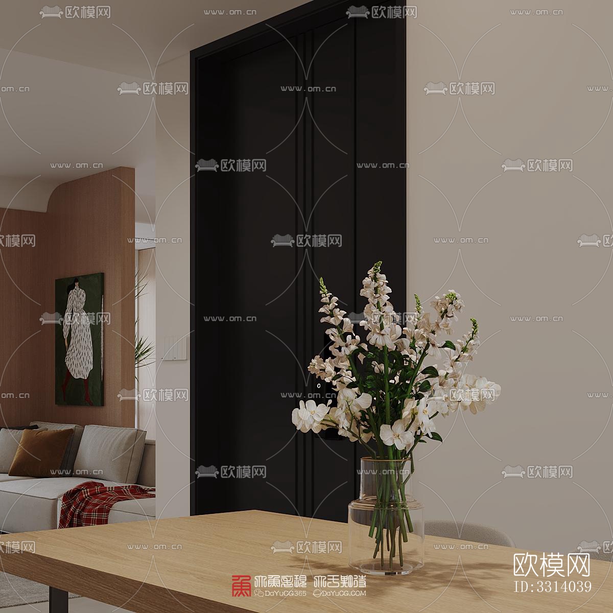 现代客餐厅效果图下载（渲染图5）