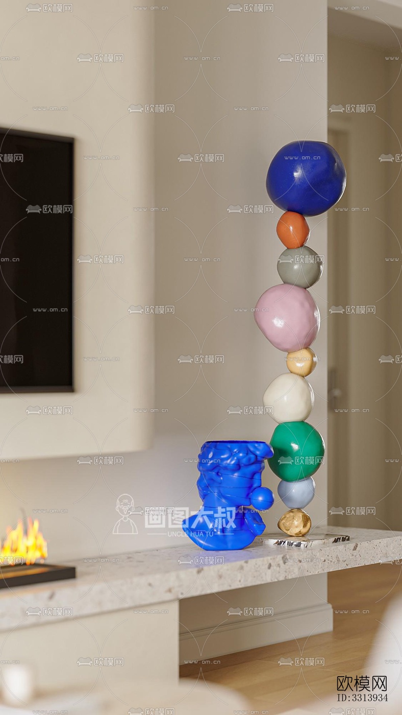 现代客餐厅效果图下载（渲染图10）