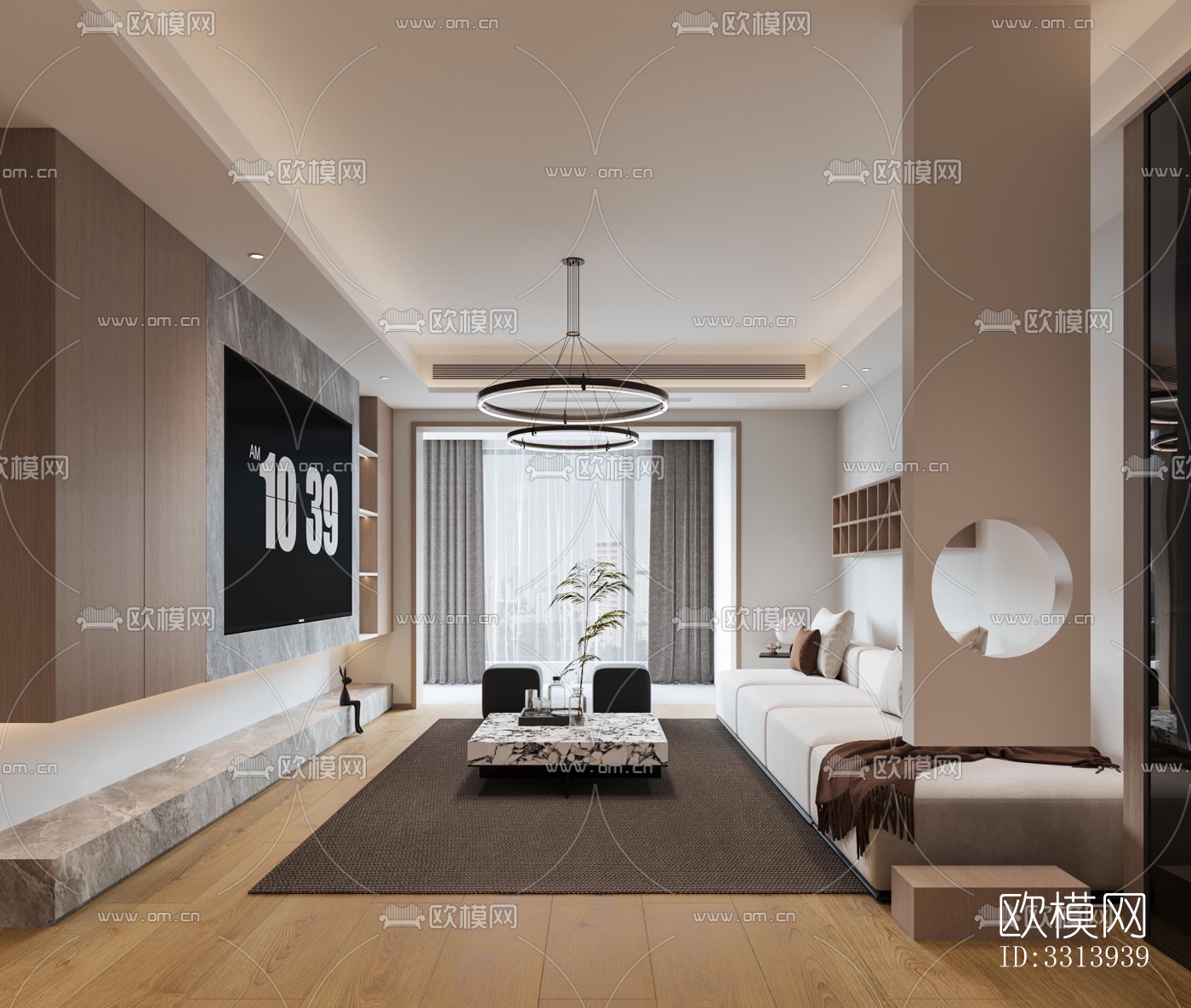 现代客餐厅效果图下载（渲染图10）