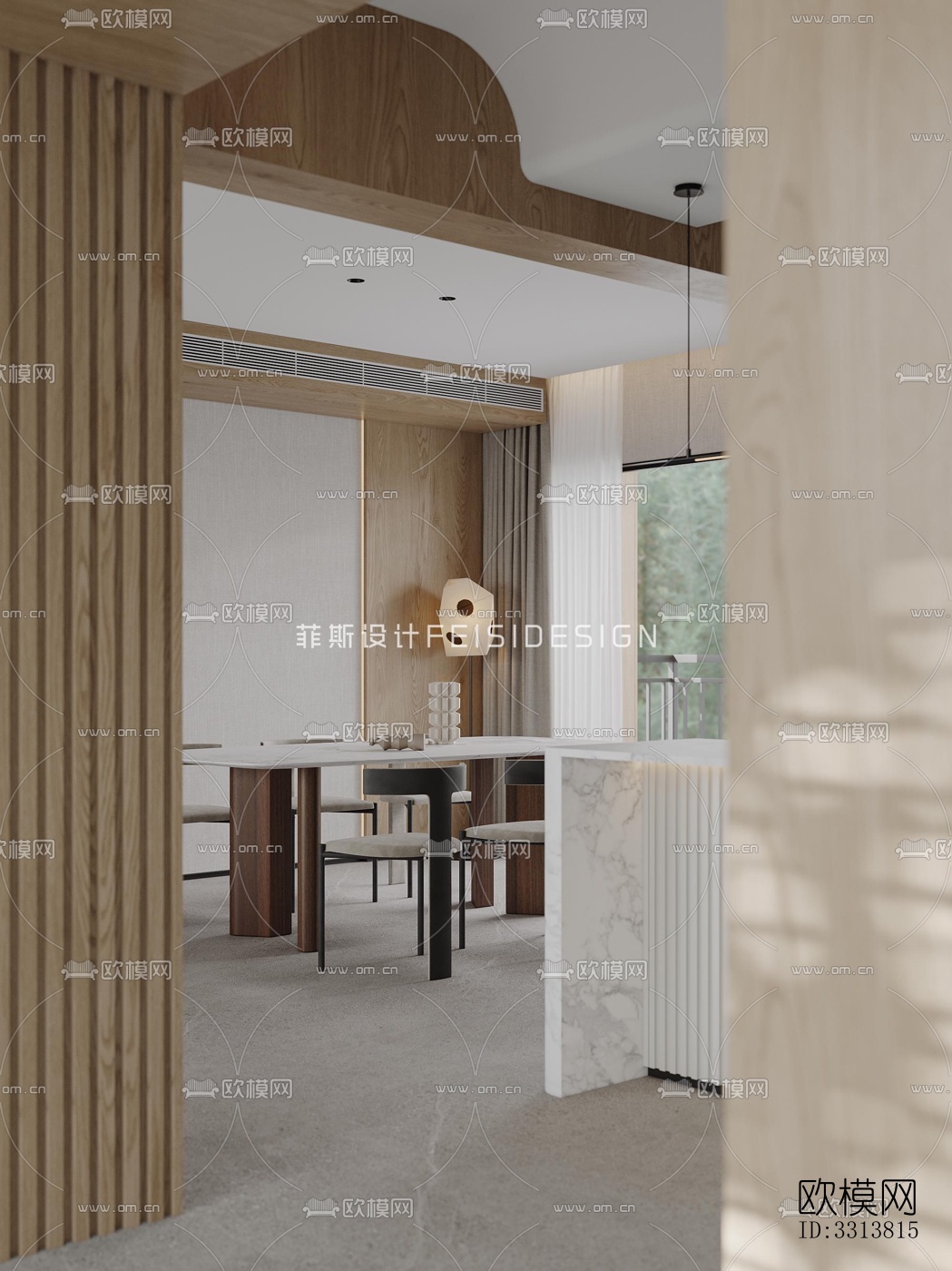 现代客餐厅效果图下载（渲染图10）