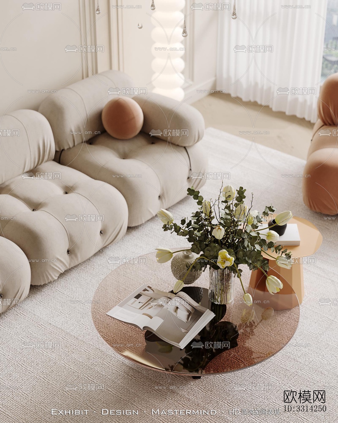 现代客餐厅效果图下载（渲染图2）