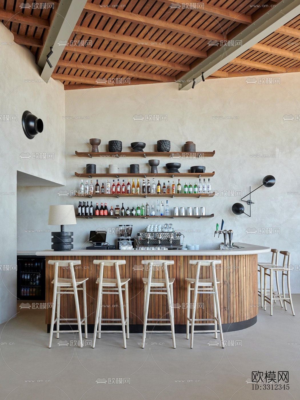 原木风西餐厅效果图下载（渲染图11）