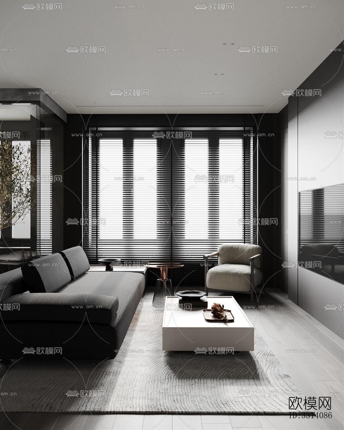 现代客餐厅效果图下载（渲染图3）