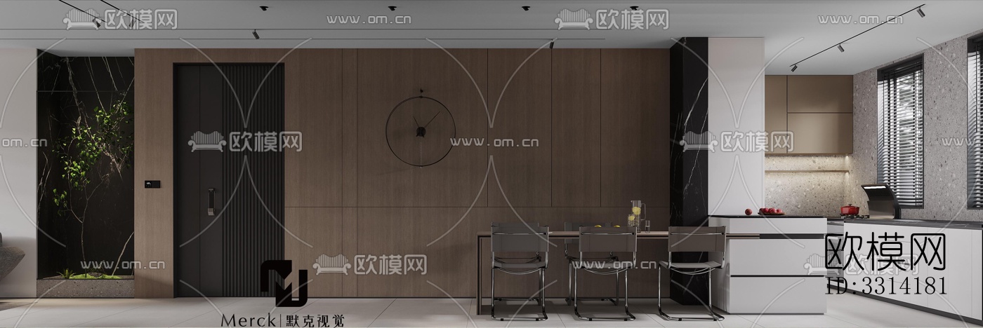 现代客餐厅效果图下载（渲染图9）