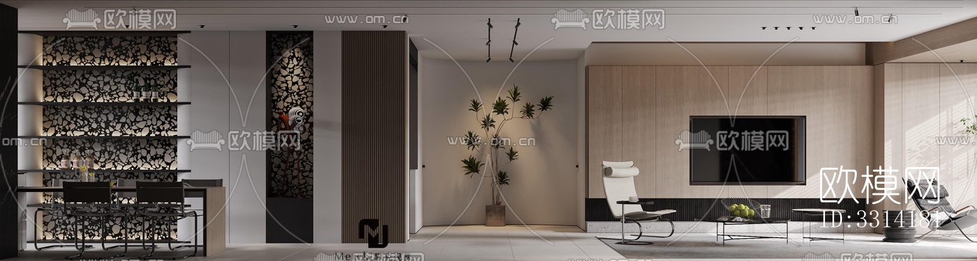 现代客餐厅效果图下载（渲染图11）