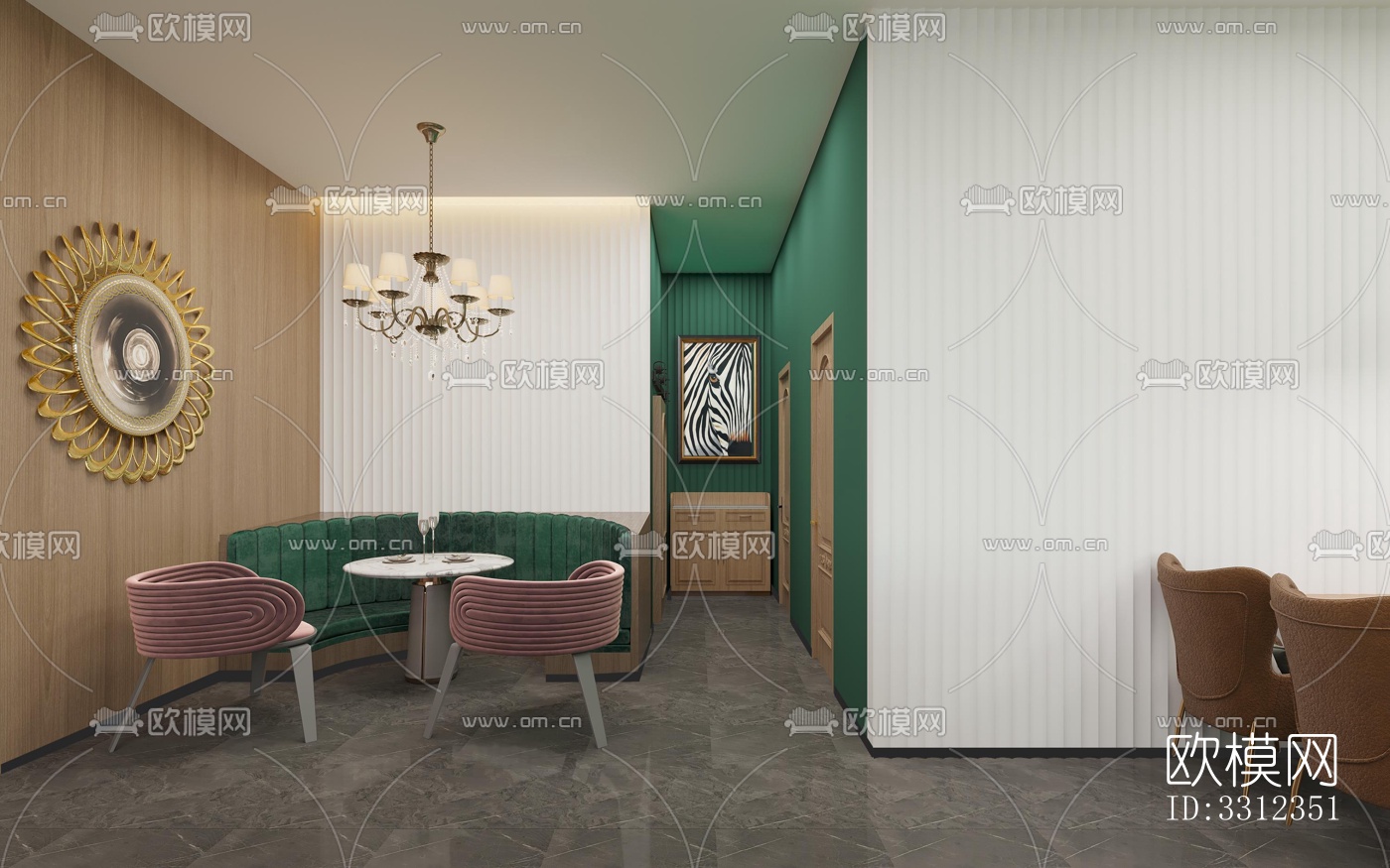 现代西餐厅效果图下载（渲染图5）