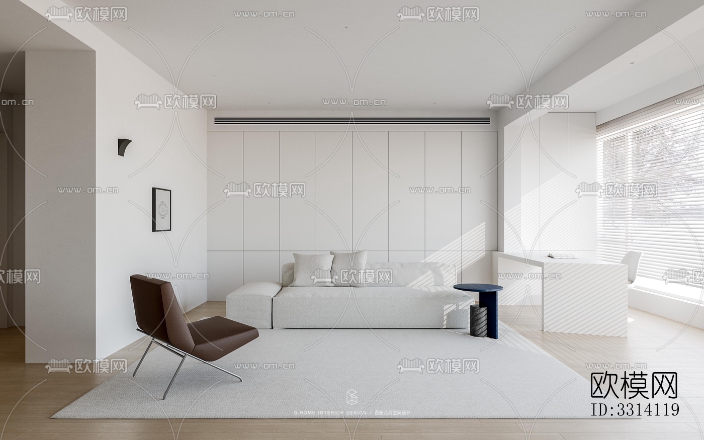 现代客餐厅效果图下载（渲染图4）