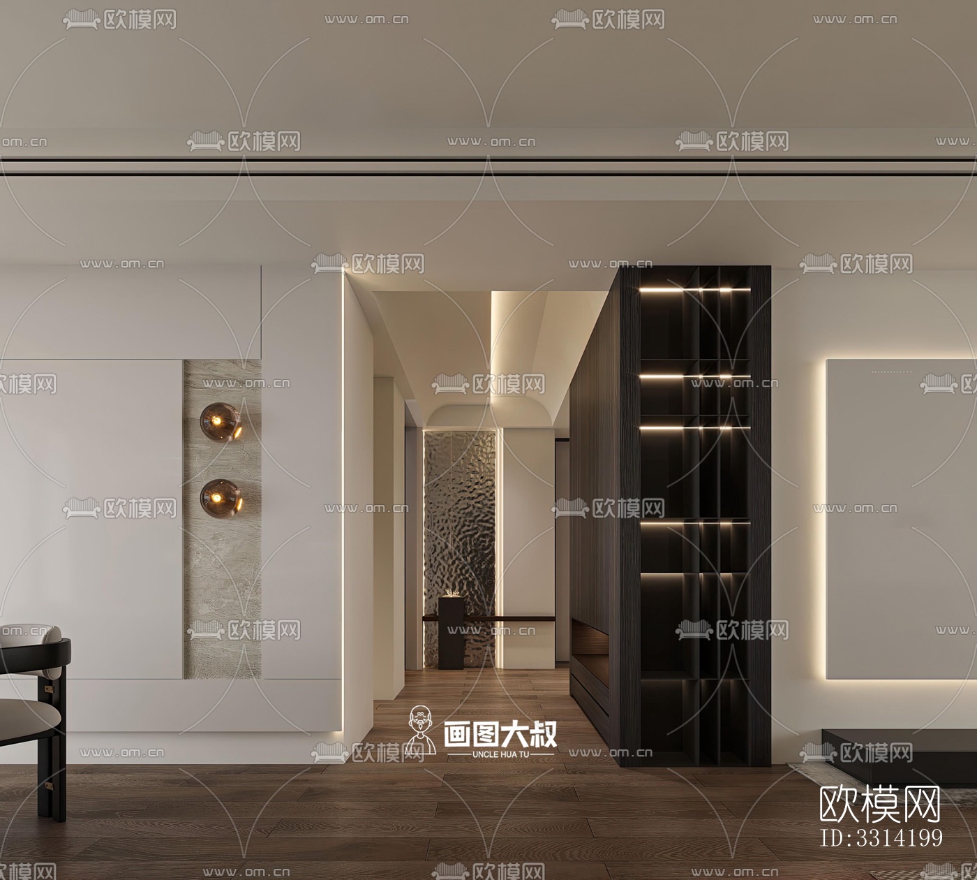 现代客餐厅效果图下载（渲染图13）