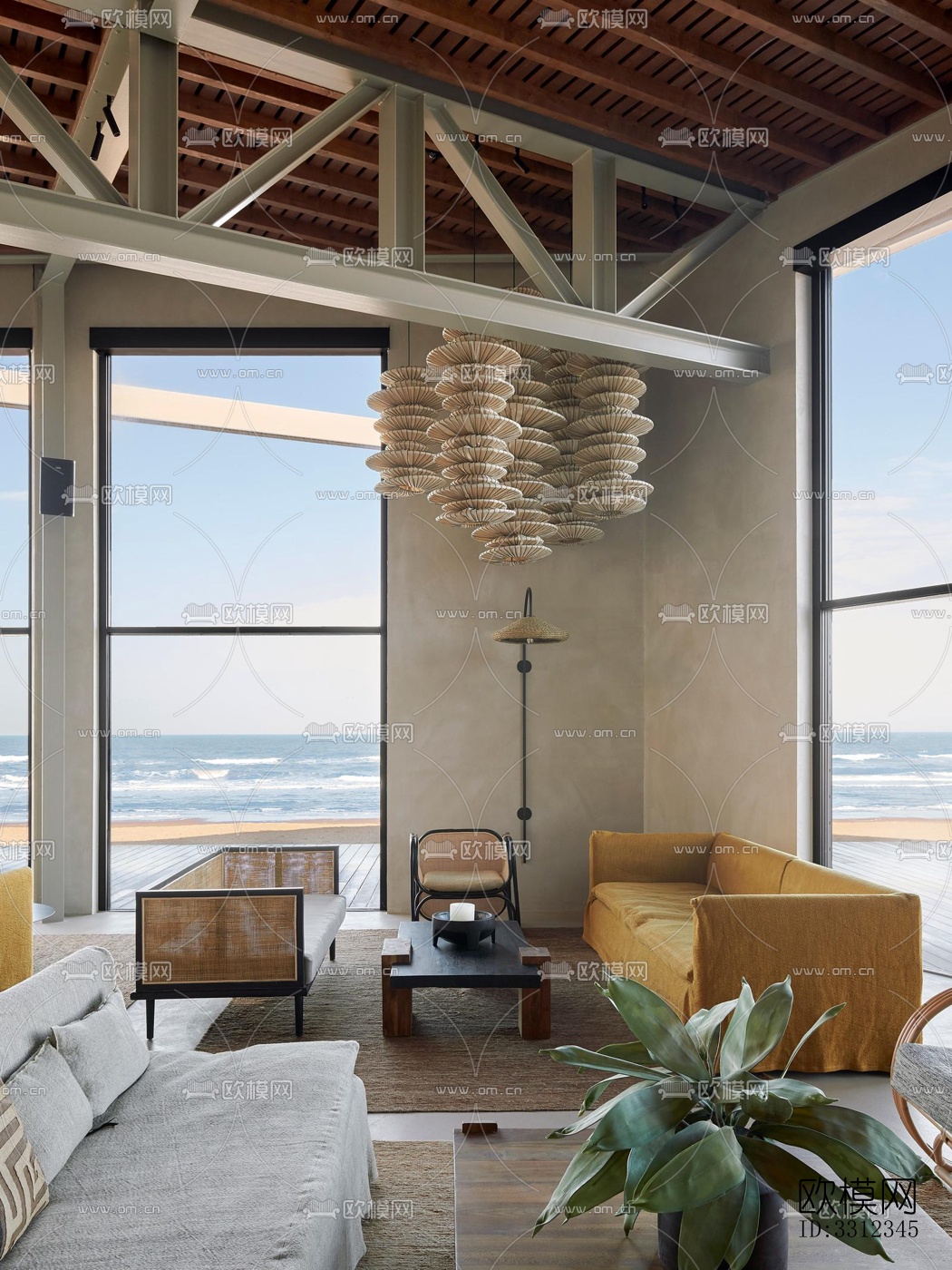 原木风西餐厅效果图下载（渲染图9）