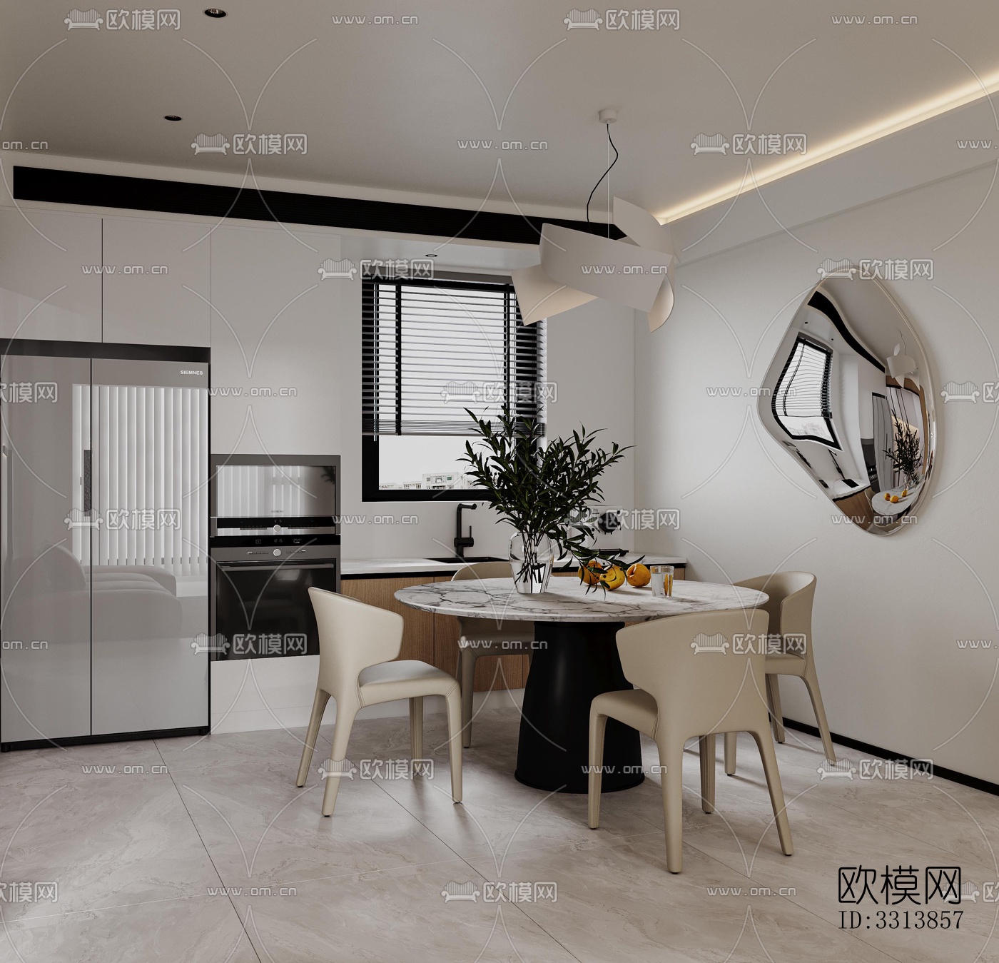 现代客餐厅效果图下载（渲染图10）