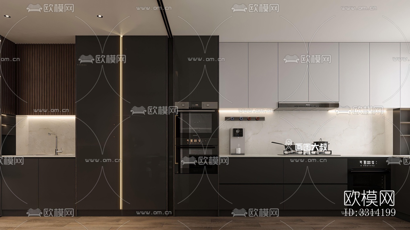 现代客餐厅效果图下载（渲染图8）