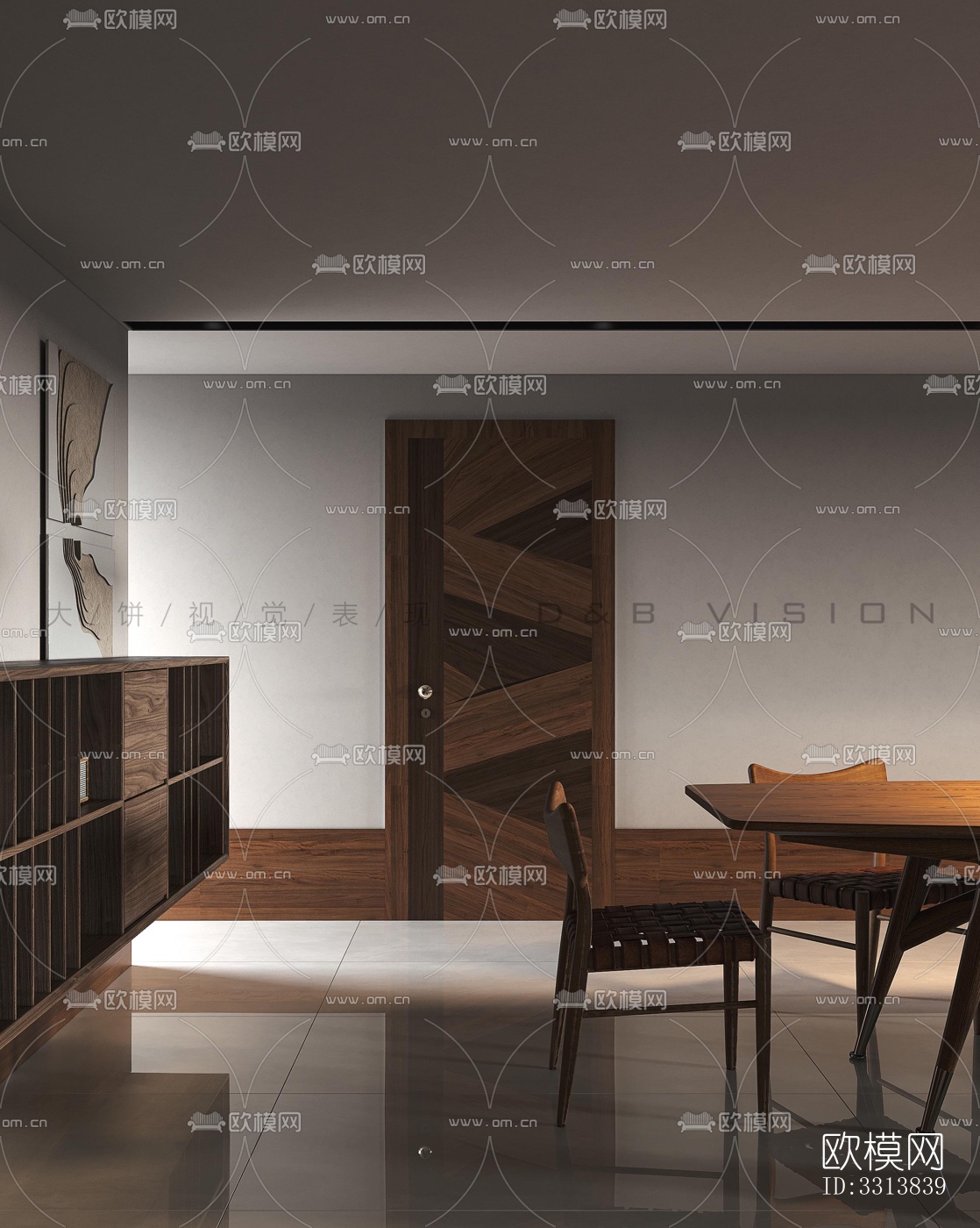 现代客餐厅效果图下载（渲染图5）