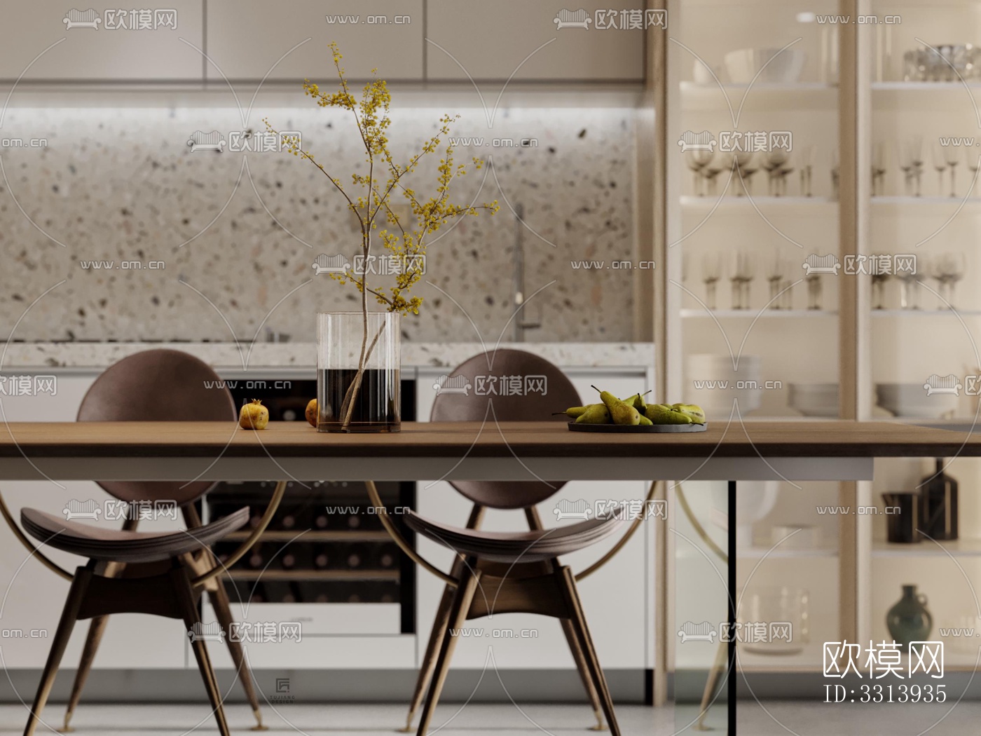 现代客餐厅效果图下载（渲染图2）