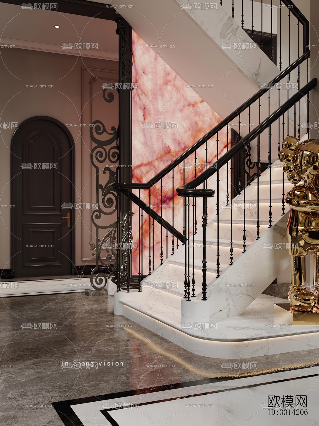 现代客餐厅效果图下载（渲染图9）