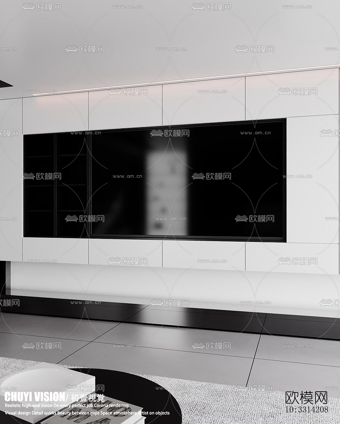 现代客餐厅效果图下载（渲染图8）
