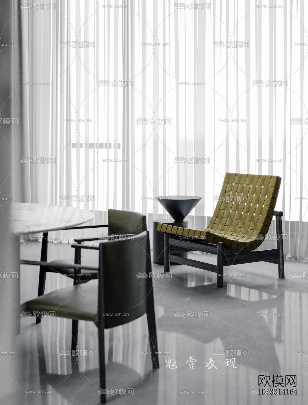 现代客餐厅效果图下载（渲染图7）