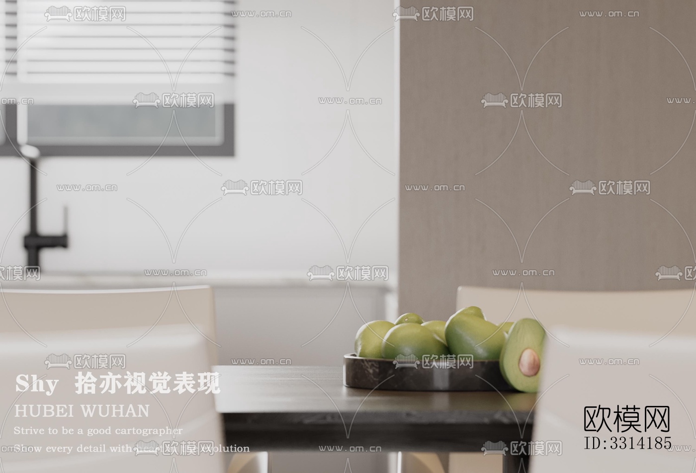 现代客餐厅效果图下载（渲染图14）