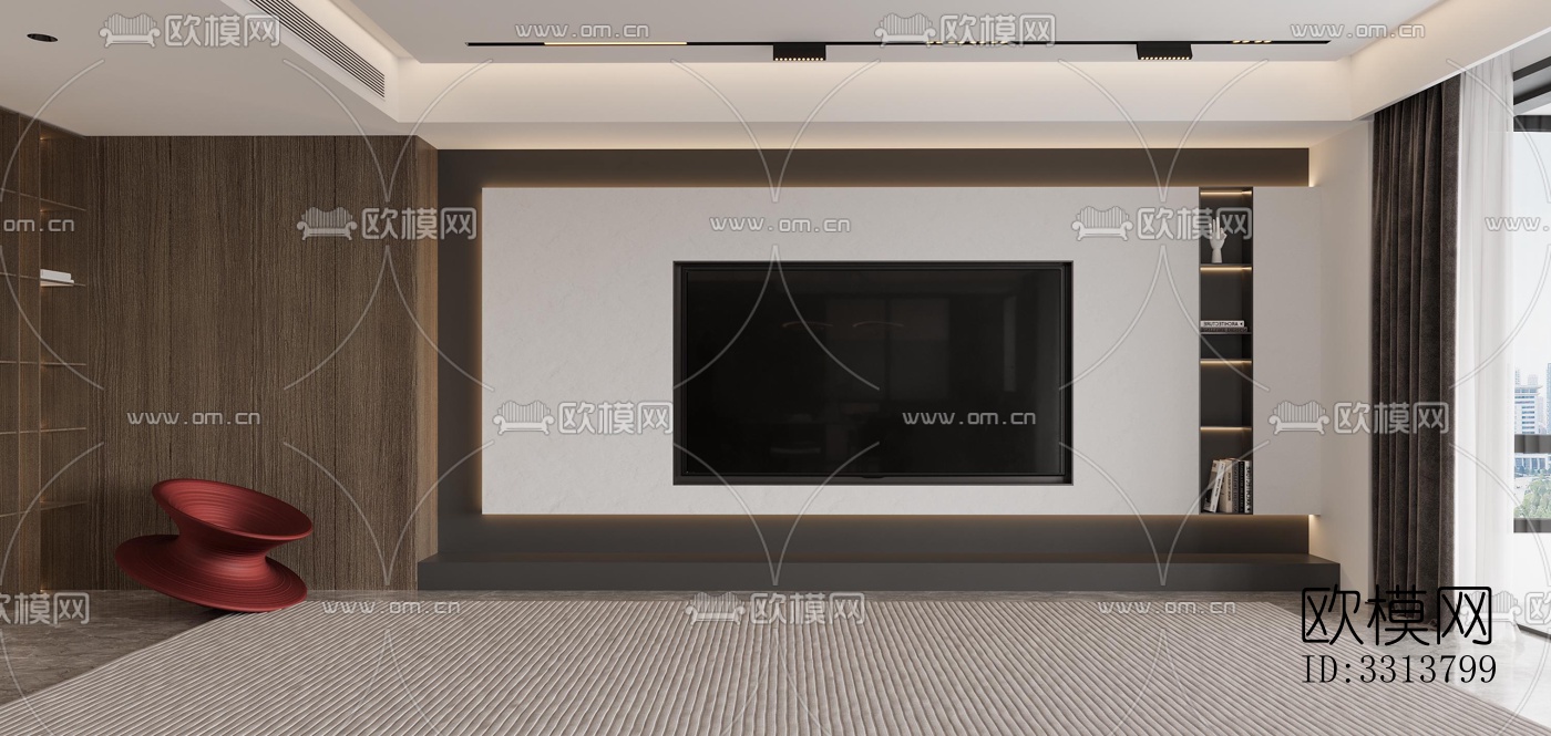 现代客餐厅效果图下载（渲染图6）