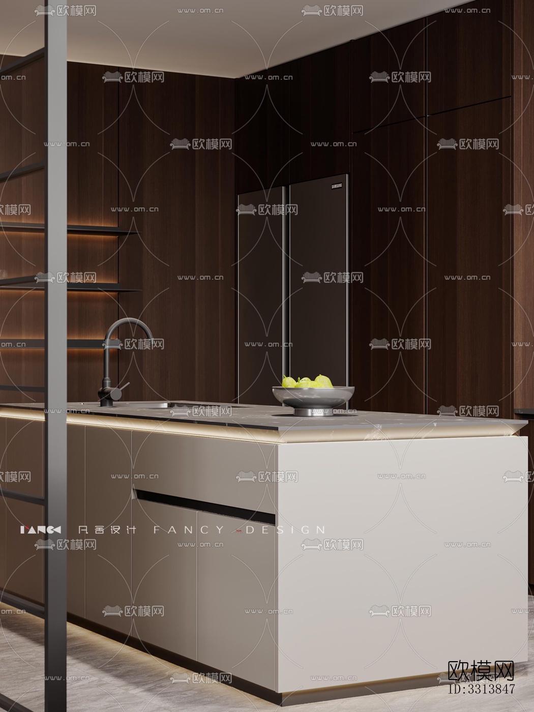 现代客餐厅效果图下载（渲染图9）