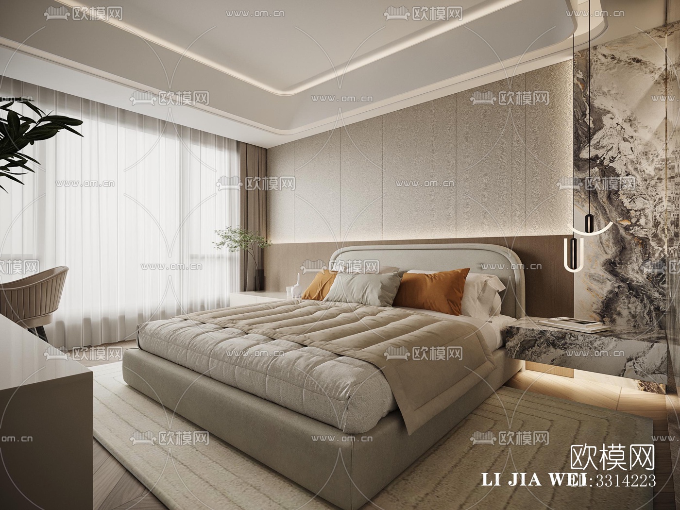 现代客餐厅效果图下载（渲染图10）