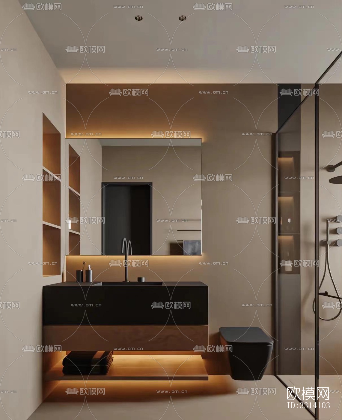 现代客餐厅效果图下载（渲染图7）