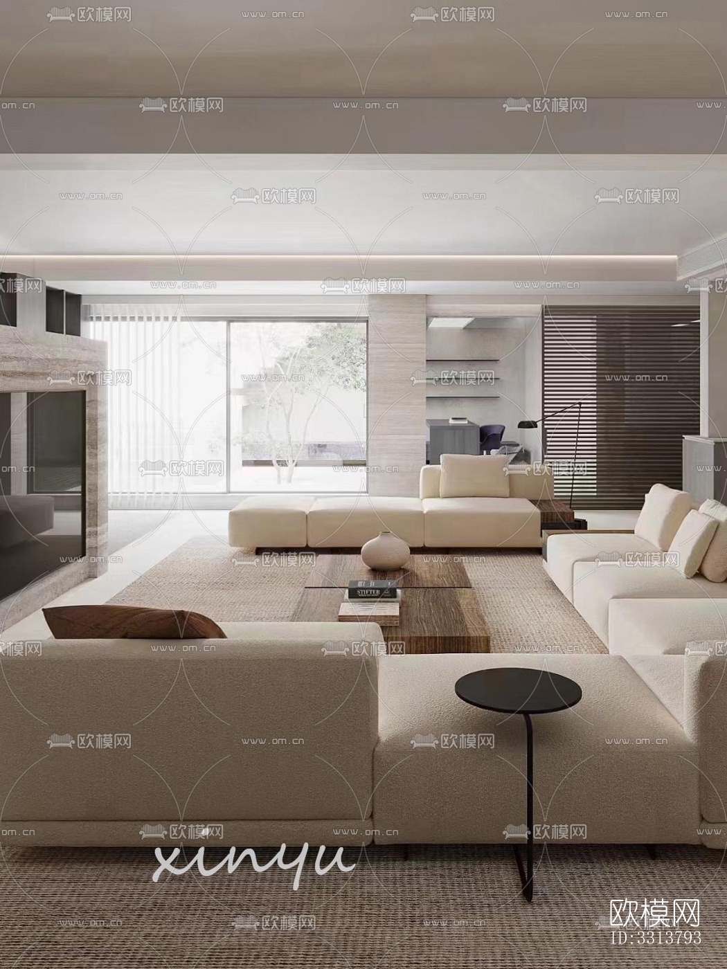 现代客餐厅效果图下载（渲染图3）