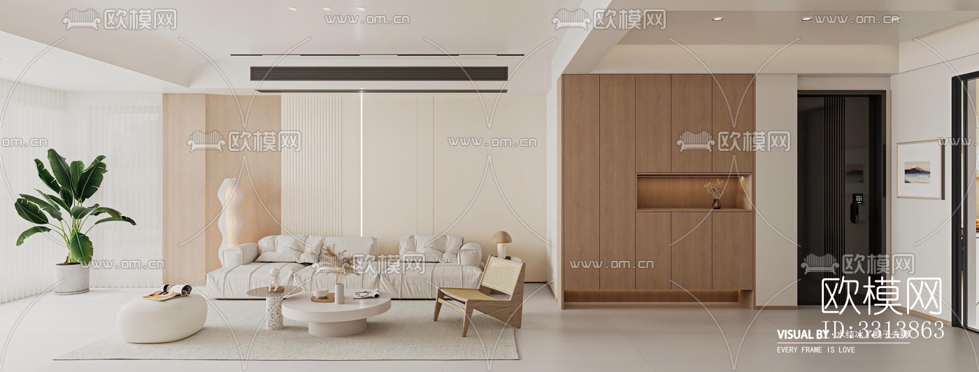 现代客餐厅效果图下载（渲染图3）