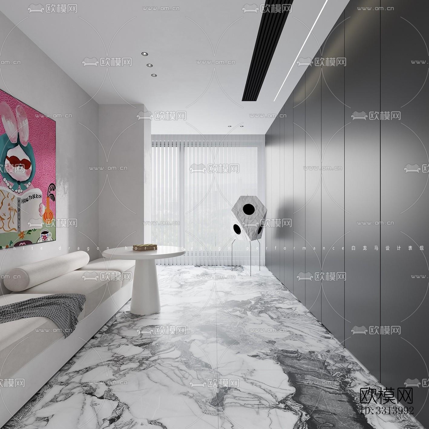 现代客餐厅效果图下载（渲染图4）