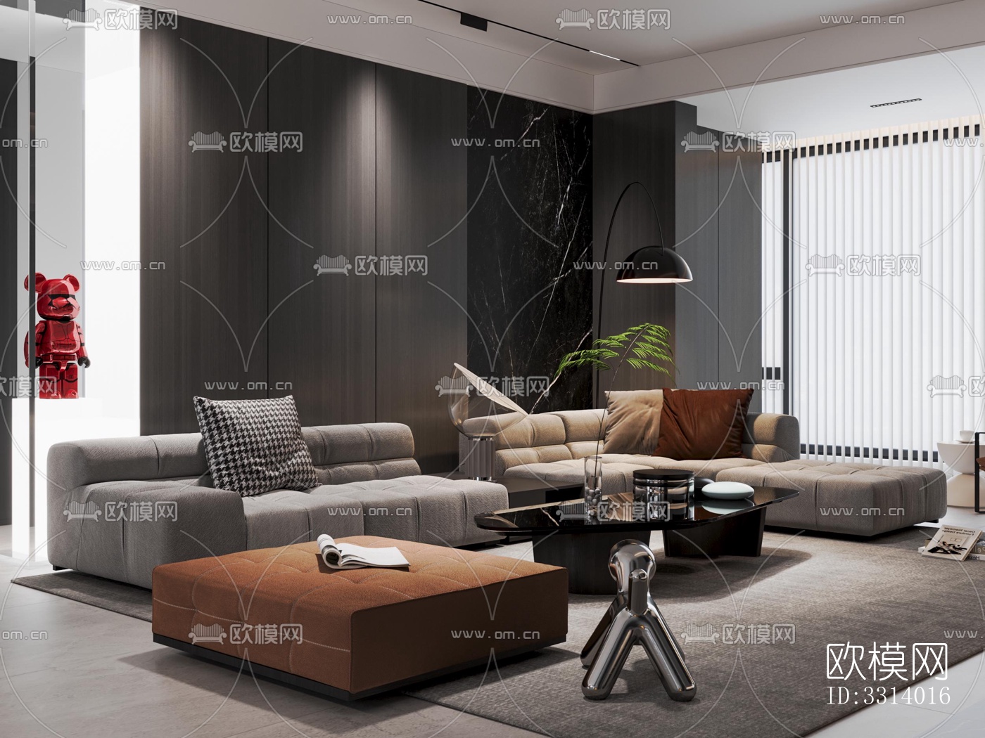 现代客餐厅效果图下载（渲染图12）