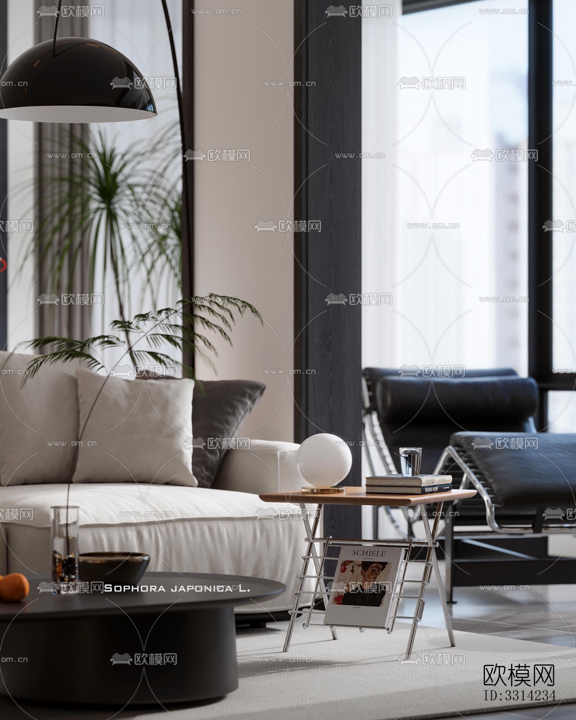 现代客餐厅效果图下载（渲染图4）