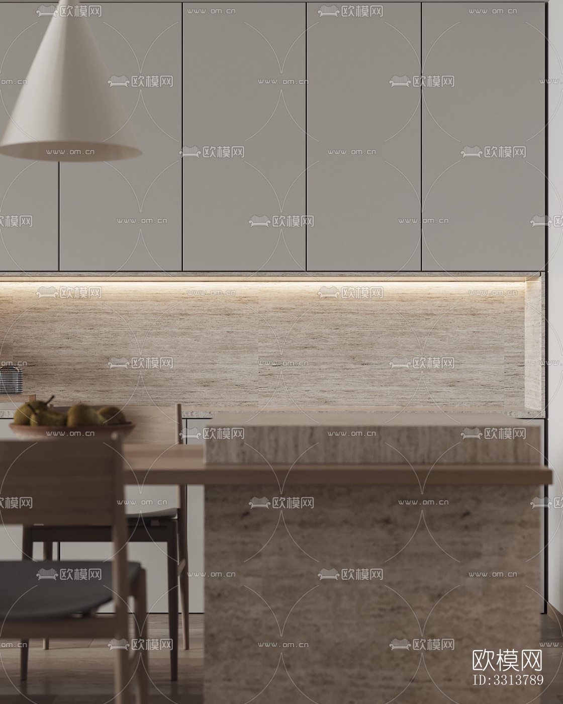 现代客餐厅效果图下载（渲染图4）