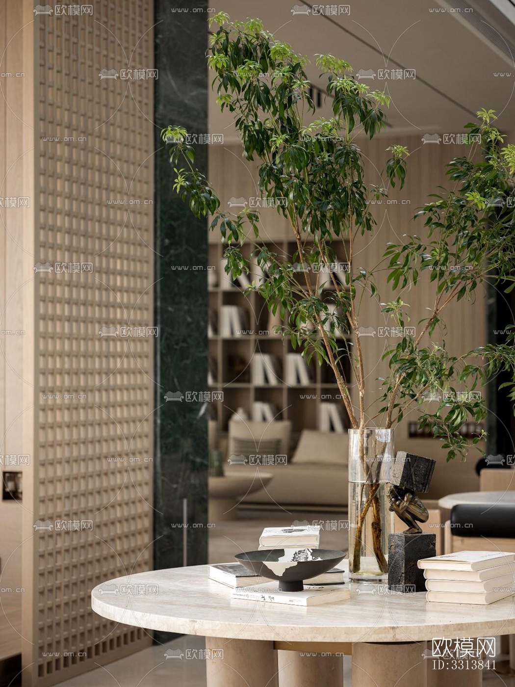 现代客餐厅效果图下载（渲染图4）