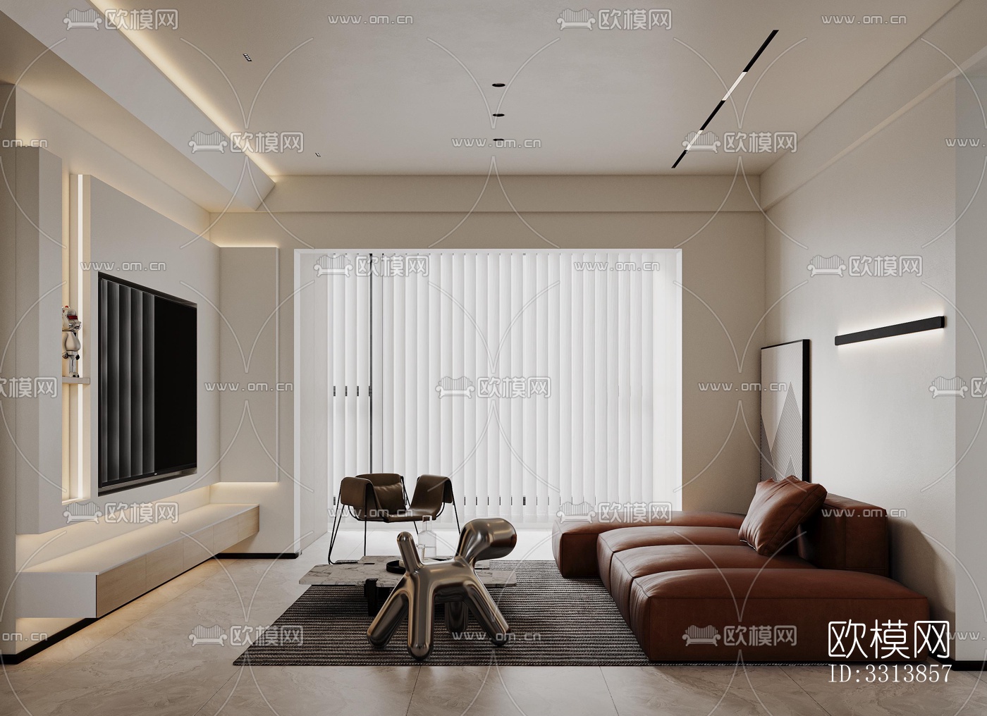 现代客餐厅效果图下载（渲染图9）