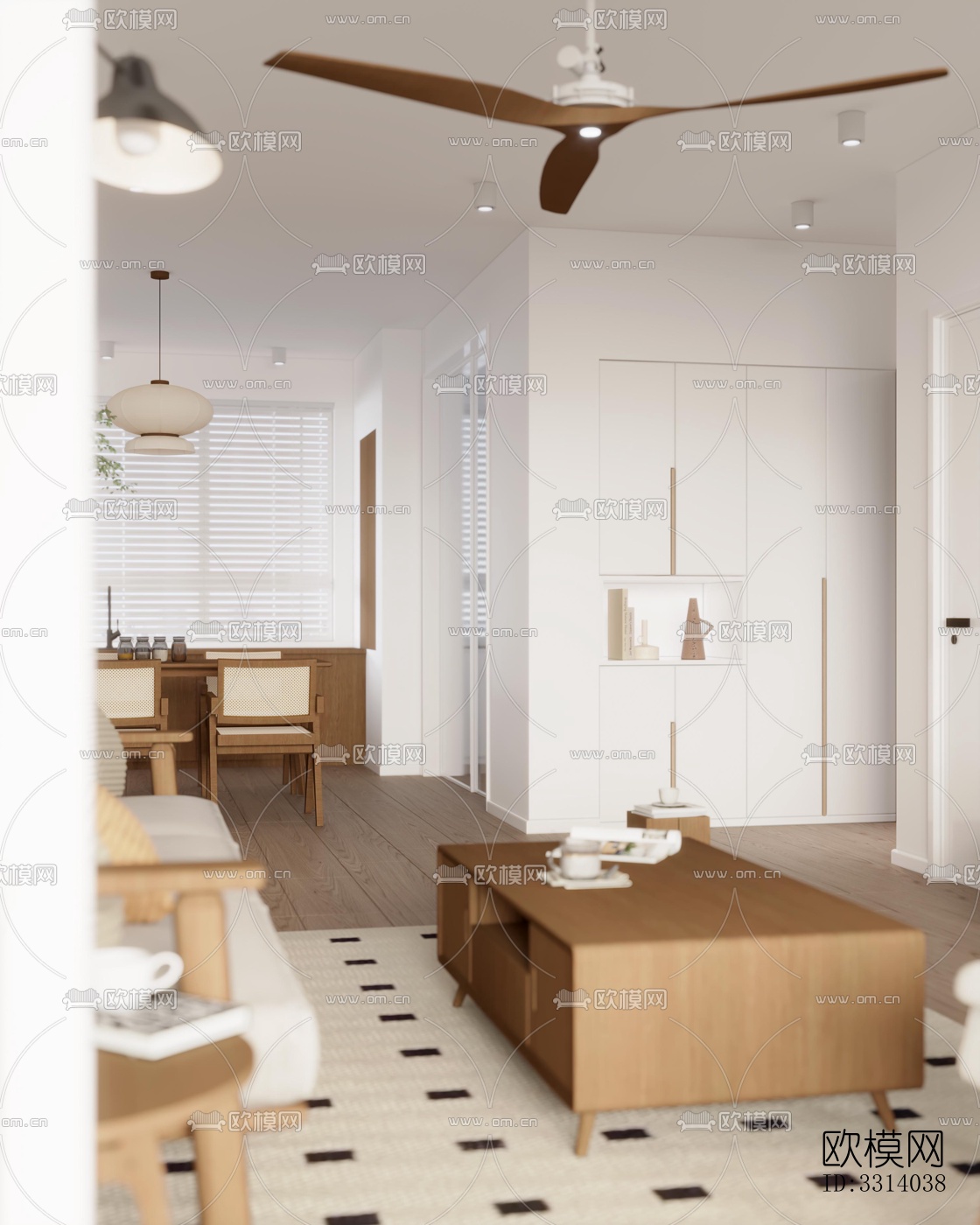 现代客餐厅效果图下载（渲染图4）