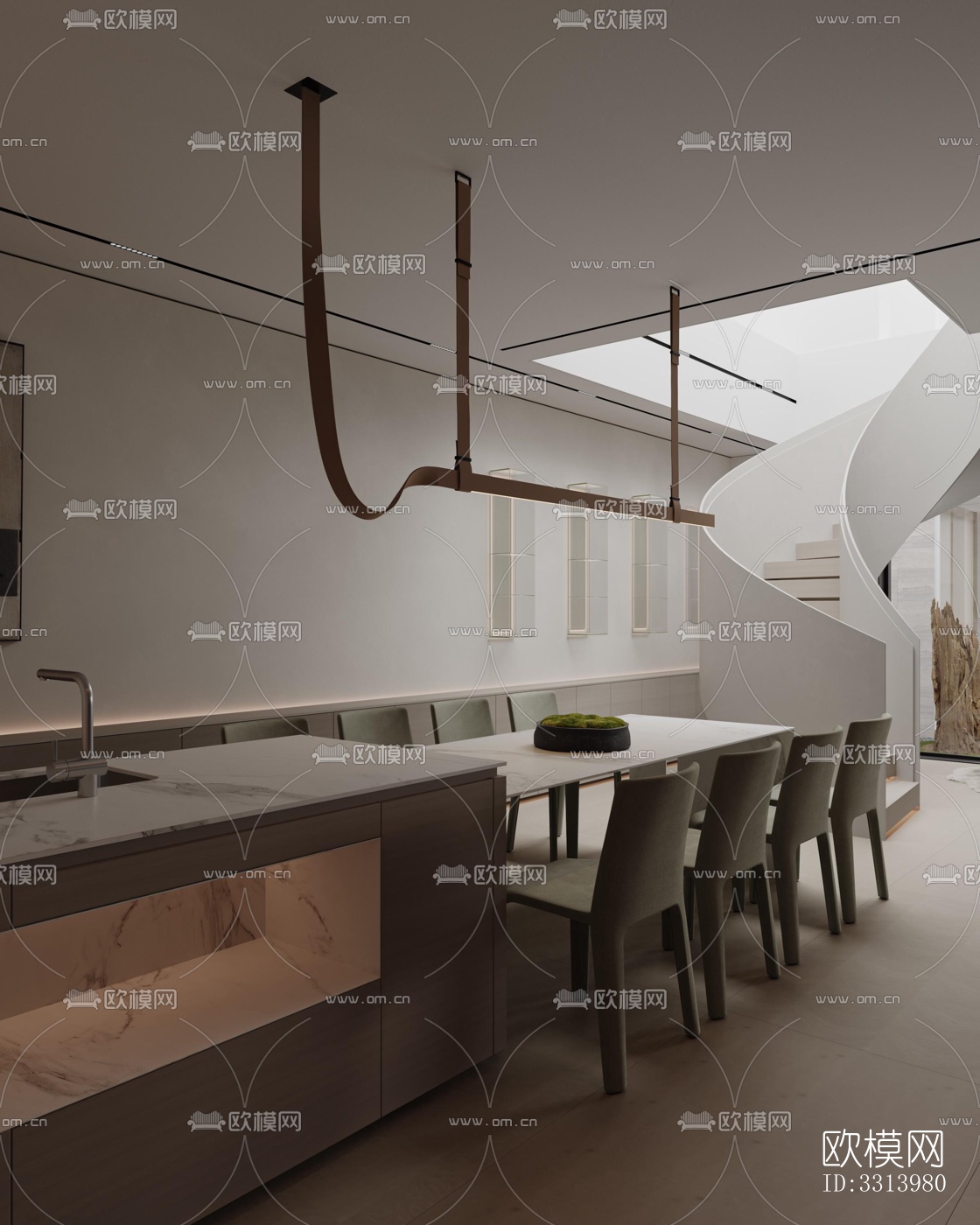 现代客餐厅效果图下载（渲染图12）