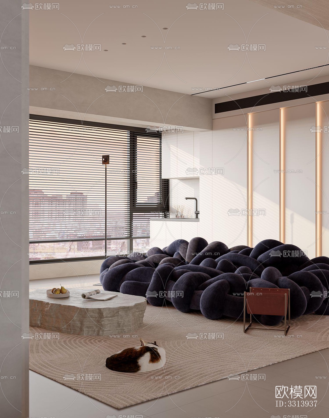 现代客餐厅效果图下载（渲染图7）