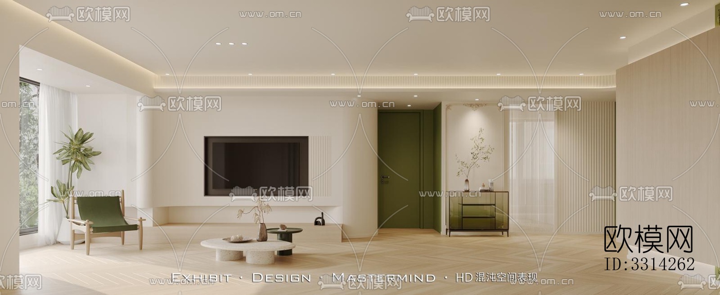 现代客餐厅效果图下载（渲染图6）