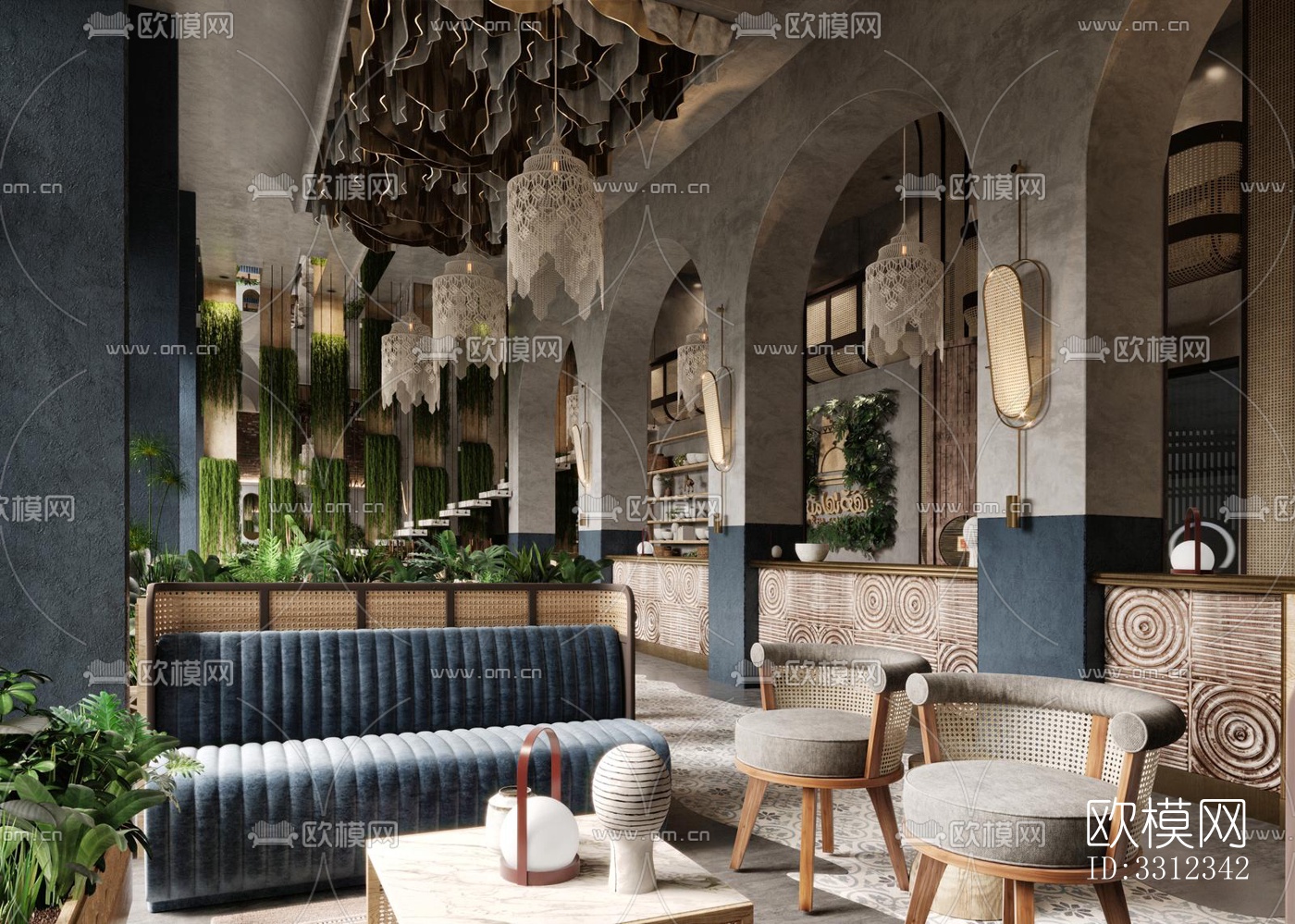 侘寂西餐厅效果图下载（渲染图7）