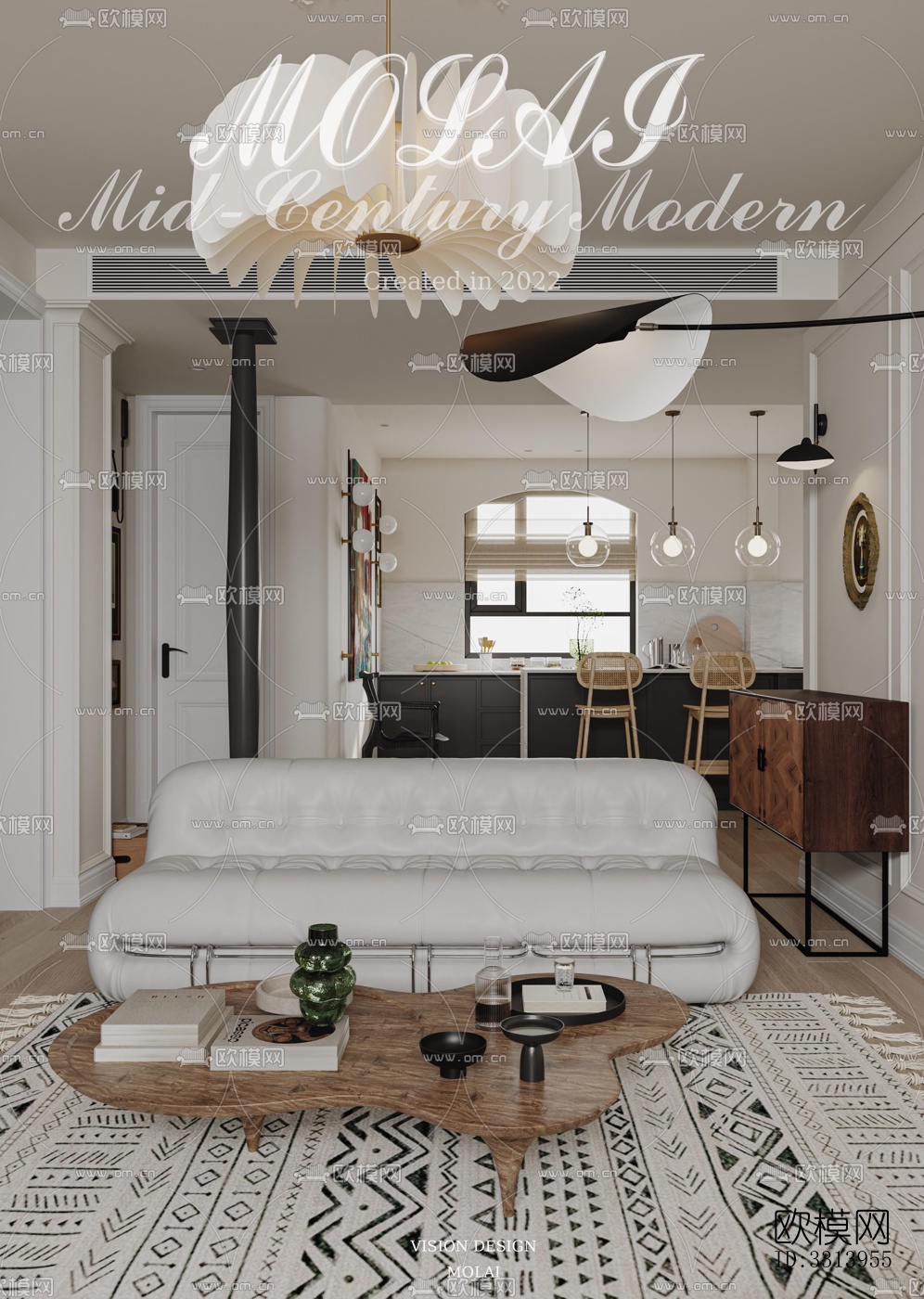 现代客餐厅效果图下载（渲染图12）